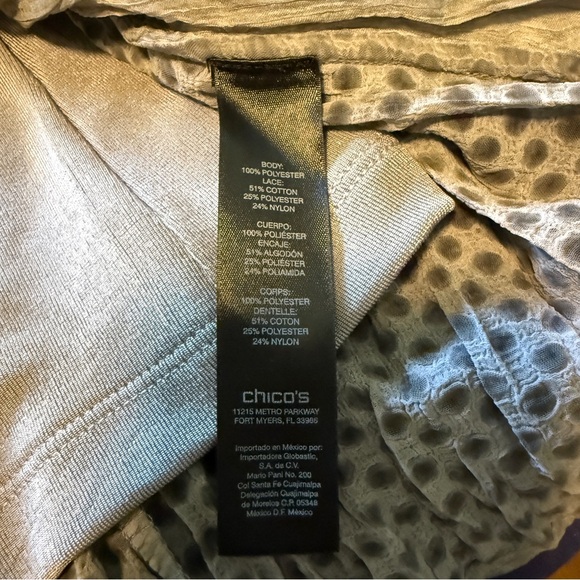 Chico's Gray Textured Layered Cardigan, Tank Top, and Matching Pants - Picture 10 of 11